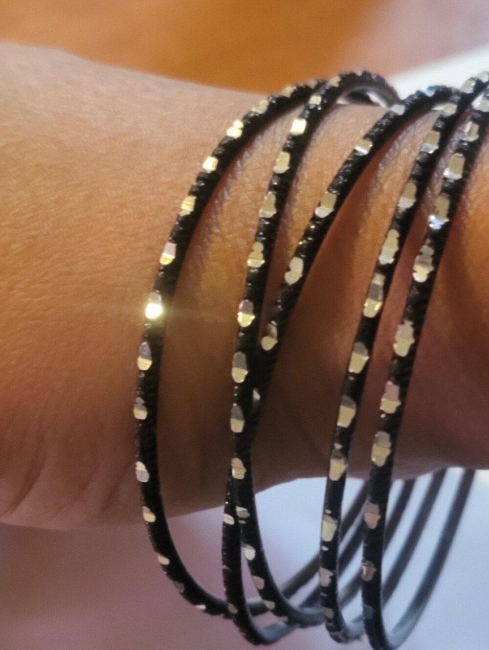 Black and Silver Multi-Wrap Women's Bracelet